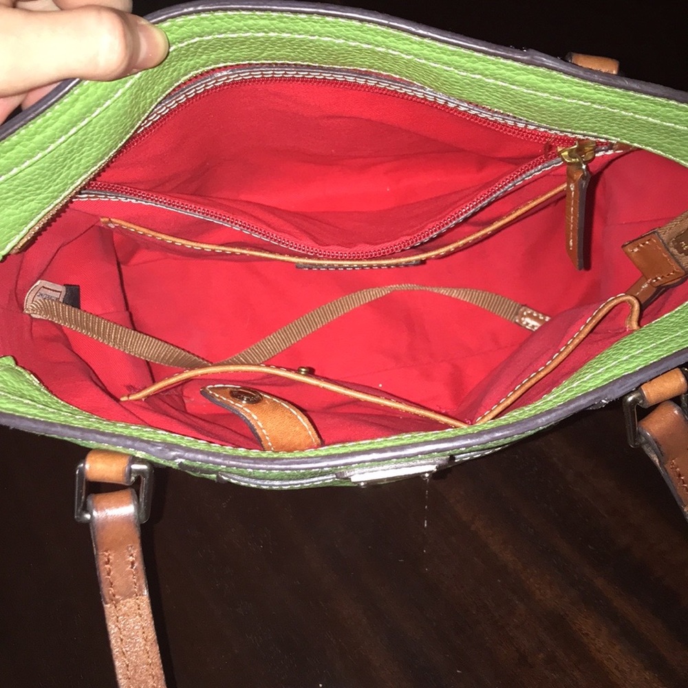 Dooney and Burke Lexington green brown purse handbag bag - Picture 9 of 12